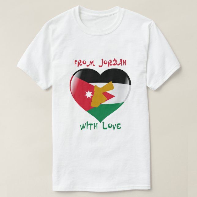 From Jordan With Love Flag T-shirt (Design Front)
