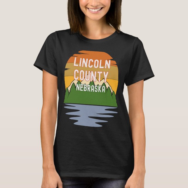 From Lincoln County Nebraska Vintage Sunset T-Shirt (Front)