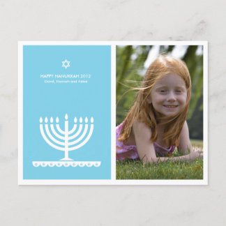From Lucy: HAPPY HANUKKAH MODERN MENORAH Holiday Postcard