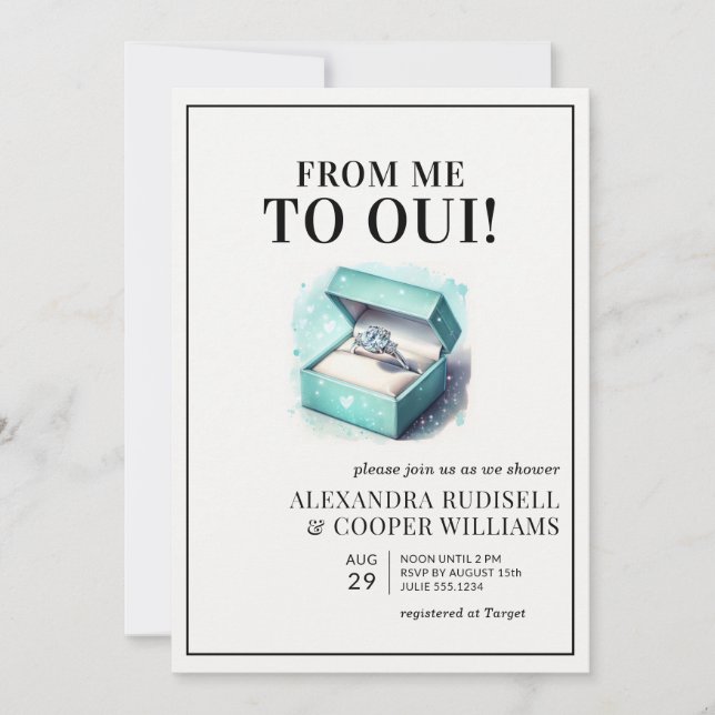 FROM ME TO OUI | Bridal Shower  Invitation (Front)