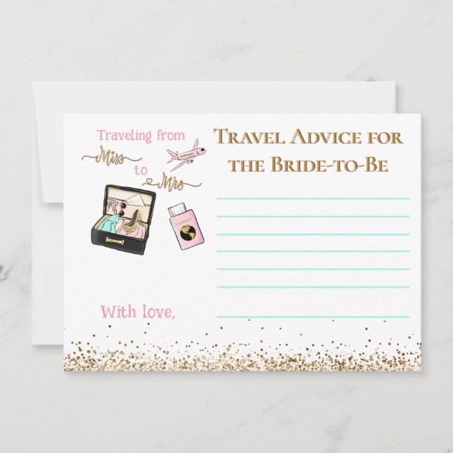 From Miss to Mrs Bridal Shower Advice Game Card (Front)