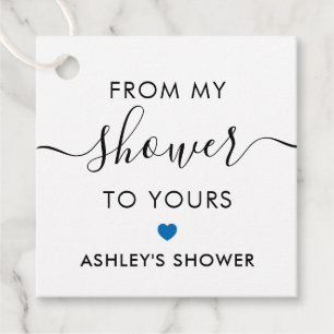 From My Shower To Yours, Bridal Shower Blue Favour Tags