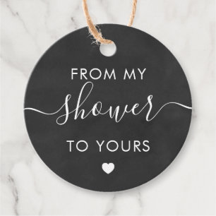 From My Shower To Yours, Bridal Shower Chalkboard Favour Tags