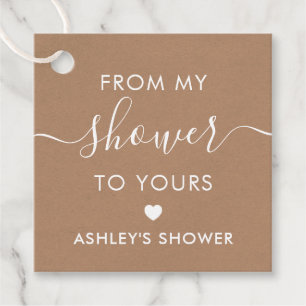 From My Shower To Yours, Bridal Shower, Kraft Favour Tags