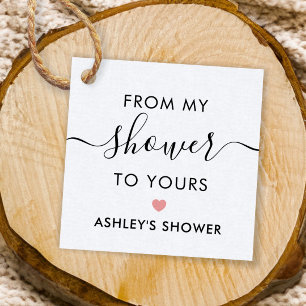 From My Shower To Yours, Bridal Shower Pink Favour Tags