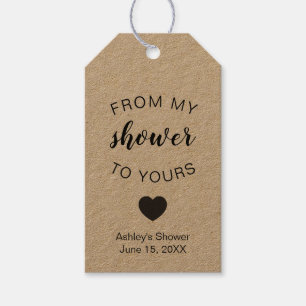 From My Shower To Yours Bridal Shower Soap Favour Gift Tags