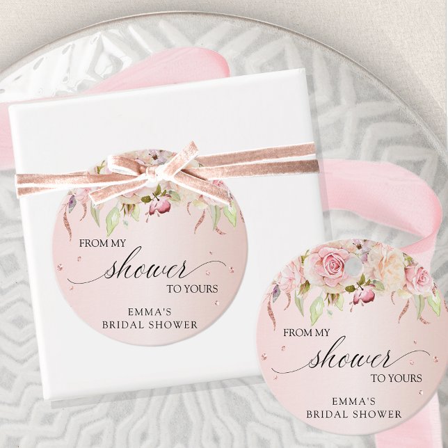 From my Shower to Yours, Pink and Rose Gold  Favour Tags (Creator Uploaded)
