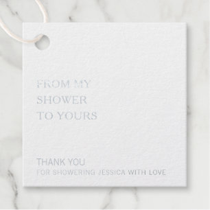 From My Shower To Yours Silver Foil Bridal Shower Favour Tags