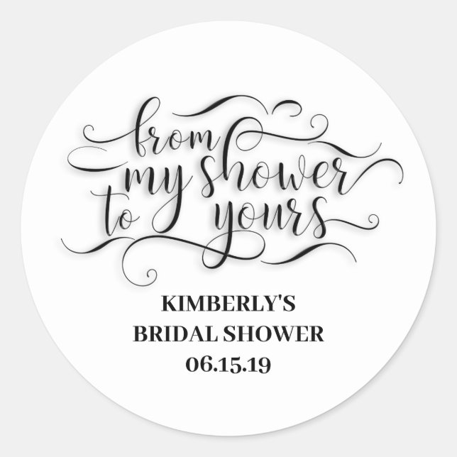 From My Shower To Yours - Thank You Classic Round Sticker (Front)