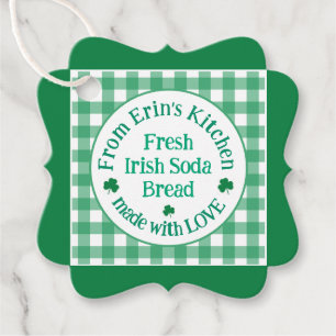 From NAME Kitchen Made with Love Irish Green Check Favour Tags