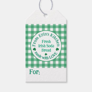 From NAME Kitchen Made with Love Irish Green Check Gift Tags