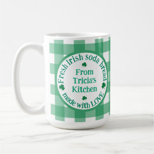 From NAME Kitchen with Love Irish Green Check  Coffee Mug