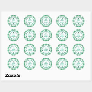 From NAME Kitchen with Love Irish K Green Check Classic Round Sticker