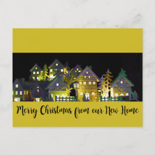 From New Home Illuminated Christmas Houses Postcard