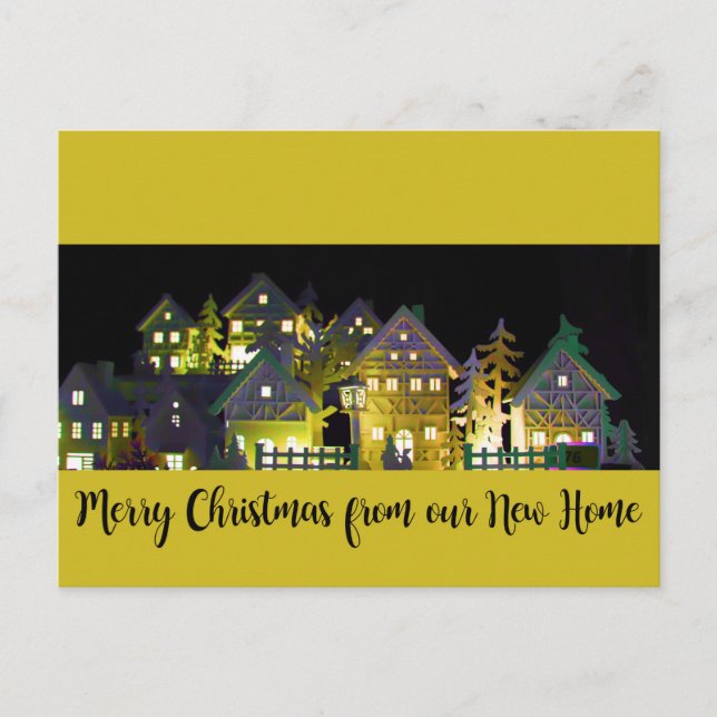 From New Home Illuminated Christmas Houses Postcard (Front)