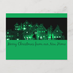 From New Home Illuminated Christmas Houses Postcard