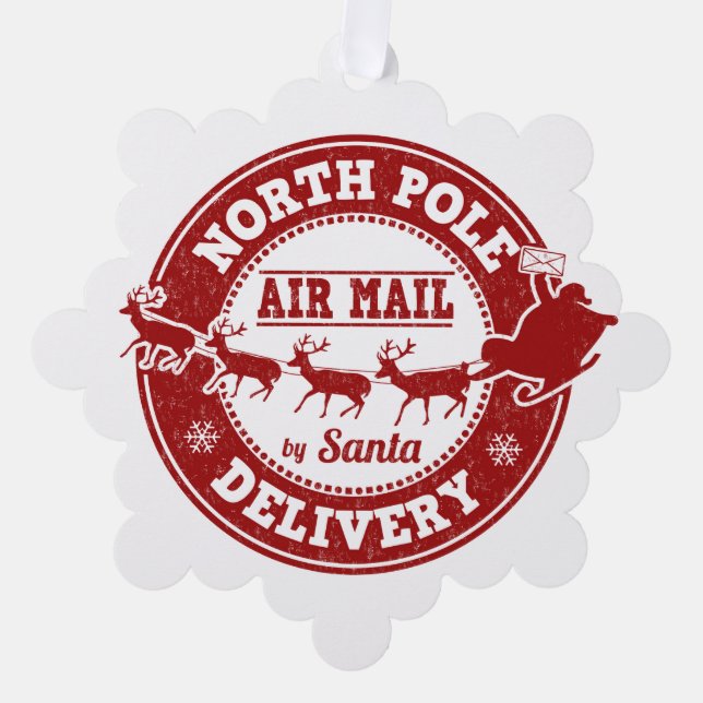 From North Pole Delivery  Christmas Gift  ornament (Front)
