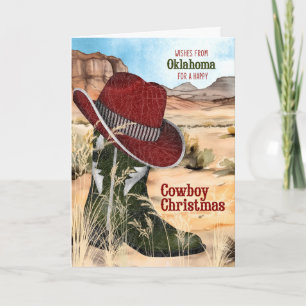 from Oklahoma Cowboy Christmas Western Boot Holiday Card