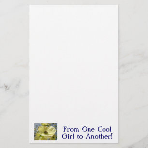 From One Cool Girl to Another! stationery Flowers