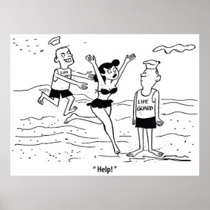 From One Life Guard to Another, Funny Vintage Poster