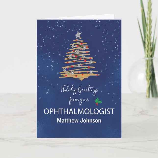From Ophthalmologist Christmas Tree Custom Name Card (Front)