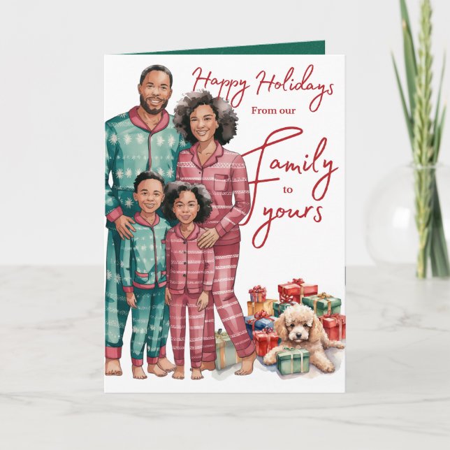 From Our Family To Yours | Black Christmas Card (Front)