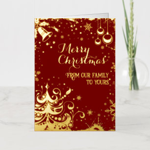 From our family to yours Red Foil Greeting Card