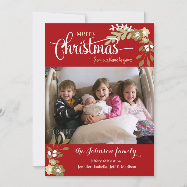 From Our Home-Merry Christmas custom photo Holiday Card (Front)