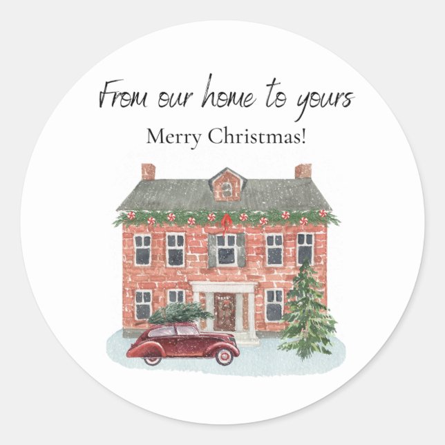 From our Home to Yours Merry Christmas Sticker (Front)