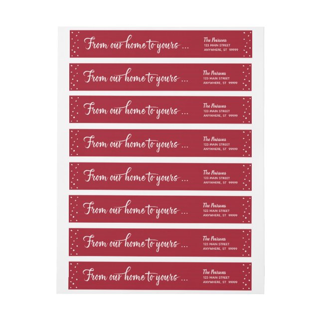 From Our Home to Yours Red/White Wrap Around Label (Sheet)