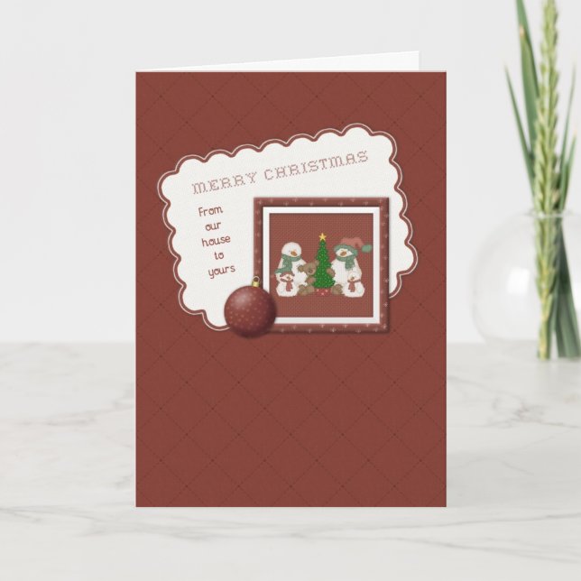 From Our House - Snowmen Family Holiday Card (Front)