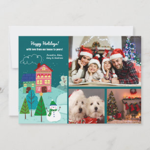 From Our House To Yours 3 Photo Holiday Card