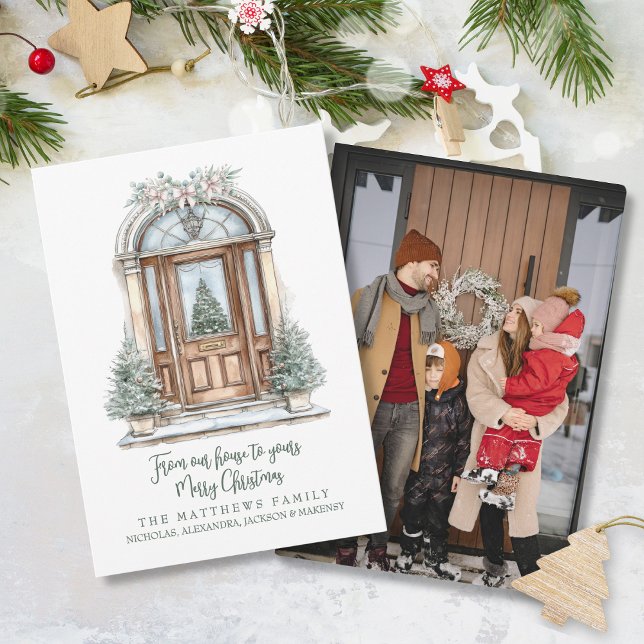 From Our House To Yours Custom Photo Christmas Holiday Card (Creator Uploaded)