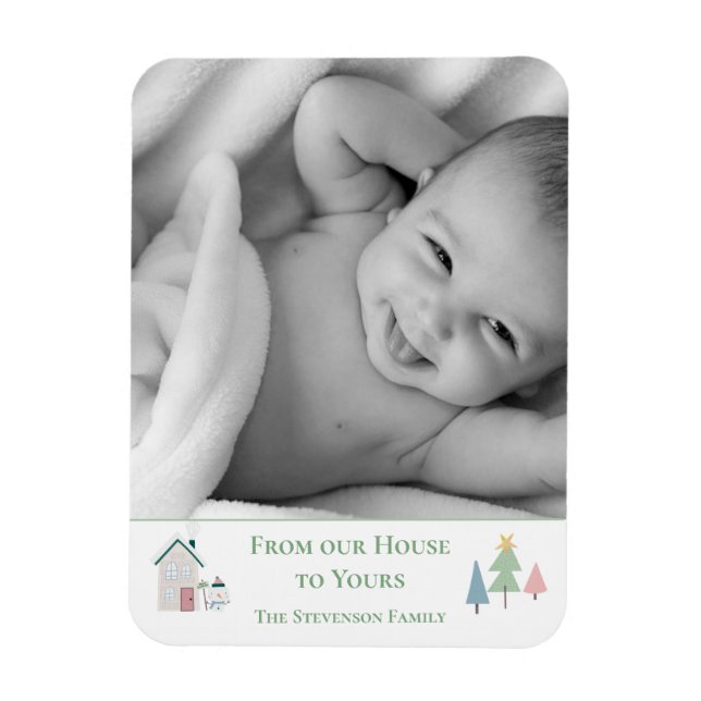 From Our House To Yours Photo Xmas Holiday Card Magnet (Vertical)