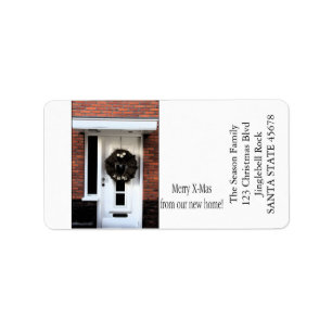 From our new address Christmas Wreath Label
