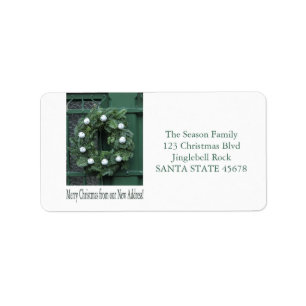 From our new address Christmas Wreath Label