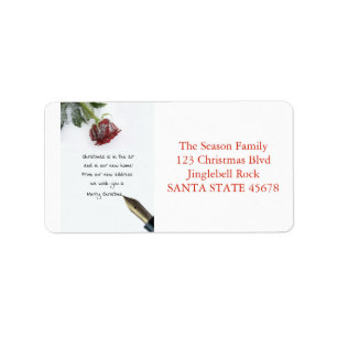 From our new Home Snow rose and pen Label