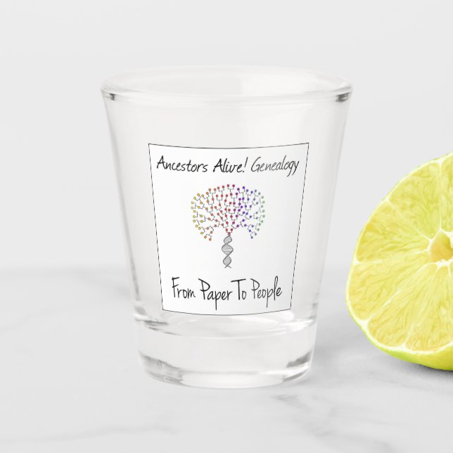 From Paper To People Logo Shot Glass (Front)