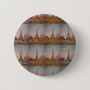 From Paris With Love blue sky colors 6 Cm Round Badge