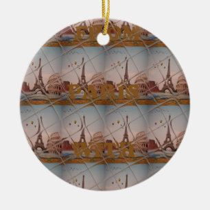 From Paris With Love blue sky colours Ceramic Tree Decoration