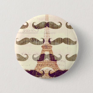 From Paris with moustache 6 Cm Round Badge