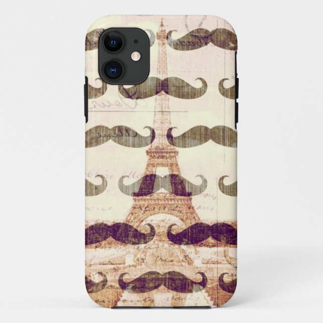 From Paris with moustache Case-Mate iPhone Case (Back)