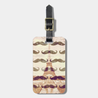 From Paris with moustache Luggage Tag