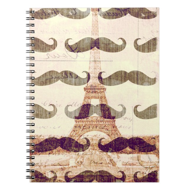 From Paris with moustache Notebook (Front)