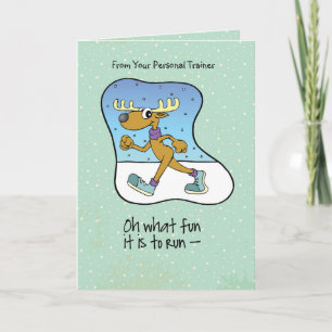 From Personal Trainer to Clients Running Exercise Holiday Card