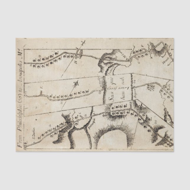 From Philadelphia to Annapolis Md 56 Tissue Paper (Front)