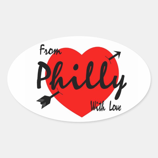 From Philly With Love Oval Sticker (Front)