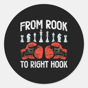 From Rook To Right Hook Chess Boxing Fusion Classic Round Sticker