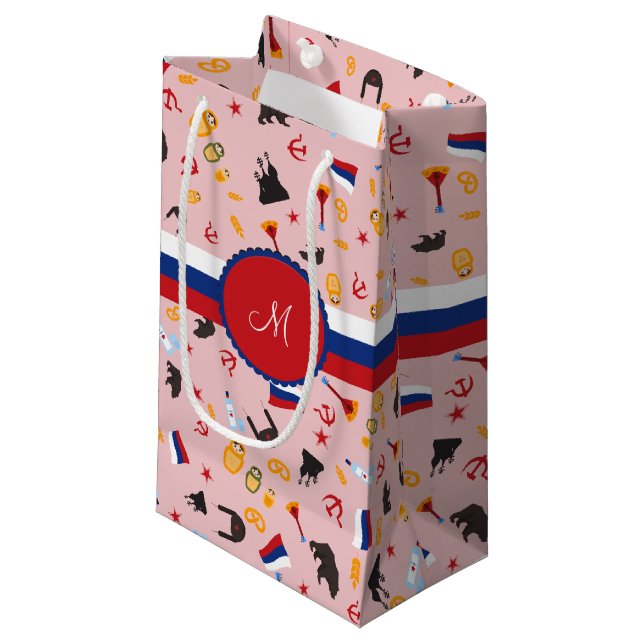 From Russia With Love- Russian pattern Small Gift Bag (Front Angled)