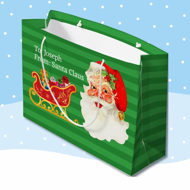 From Santa Add Child's Name Easy Read Young Kids Large Gift Bag (Creator Uploaded)